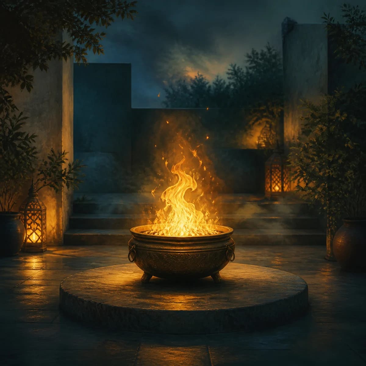 Fire dream symbol illustration